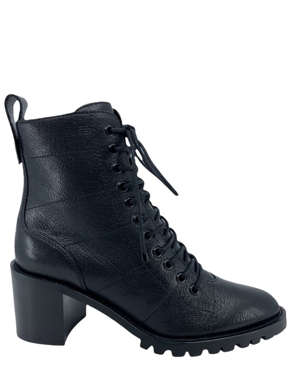 Jimmy Choo Black Leather Lace-Up Block Heel Boots - size 39.5 - Picture 2 of 12